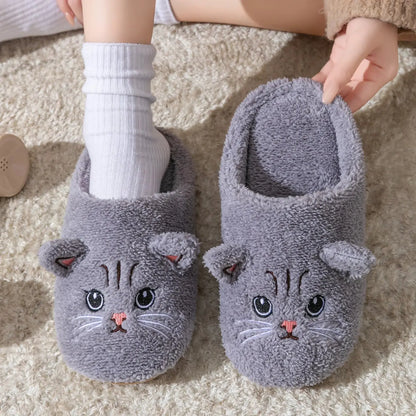 Pantofole unisex in peluche con design di gattino carino, per autunno e inverno, da usare in casa con suola antiscivolo morbida, comode e calde, unisex Il mio negozio