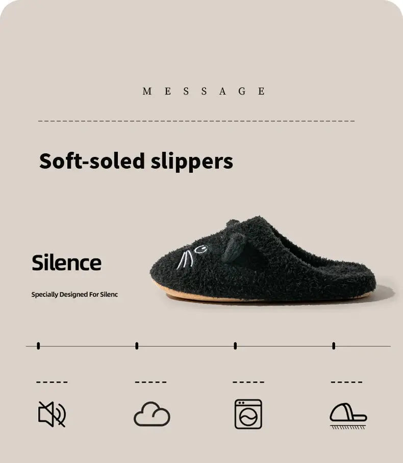 Pantofole unisex in peluche con design di gattino carino, per autunno e inverno, da usare in casa con suola antiscivolo morbida, comode e calde, unisex Il mio negozio