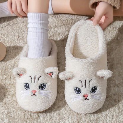 Pantofole unisex in peluche con design di gattino carino, per autunno e inverno, da usare in casa con suola antiscivolo morbida, comode e calde, unisex Il mio negozio