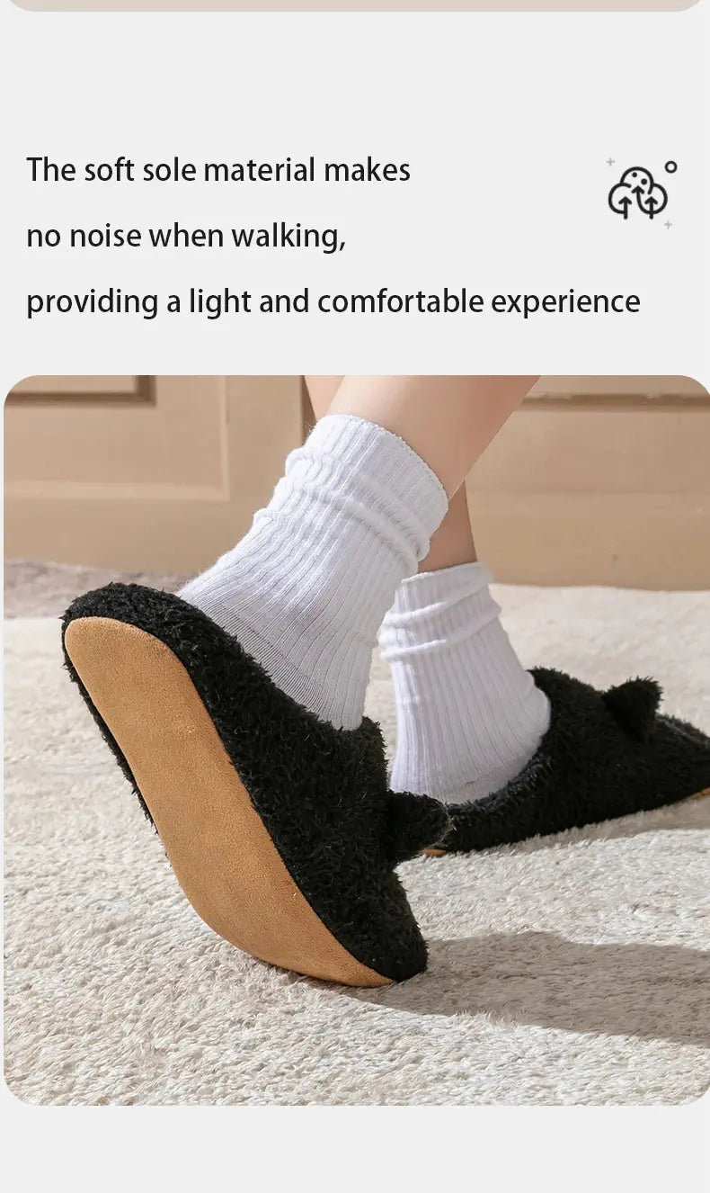 Pantofole unisex in peluche con design di gattino carino, per autunno e inverno, da usare in casa con suola antiscivolo morbida, comode e calde, unisex Il mio negozio