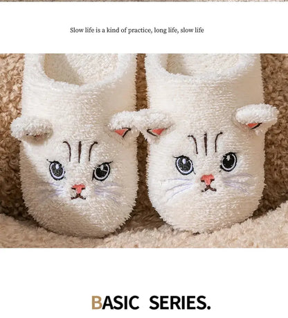 Pantofole unisex in peluche con design di gattino carino, per autunno e inverno, da usare in casa con suola antiscivolo morbida, comode e calde, unisex Il mio negozio