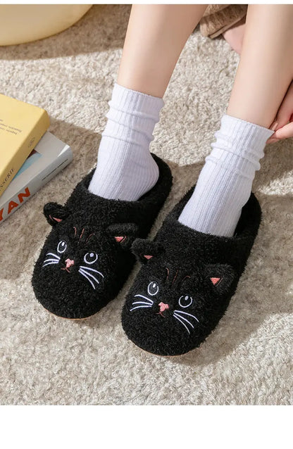Pantofole unisex in peluche con design di gattino carino, per autunno e inverno, da usare in casa con suola antiscivolo morbida, comode e calde, unisex Il mio negozio