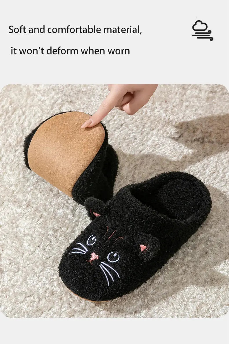 Pantofole unisex in peluche con design di gattino carino, per autunno e inverno, da usare in casa con suola antiscivolo morbida, comode e calde, unisex Il mio negozio